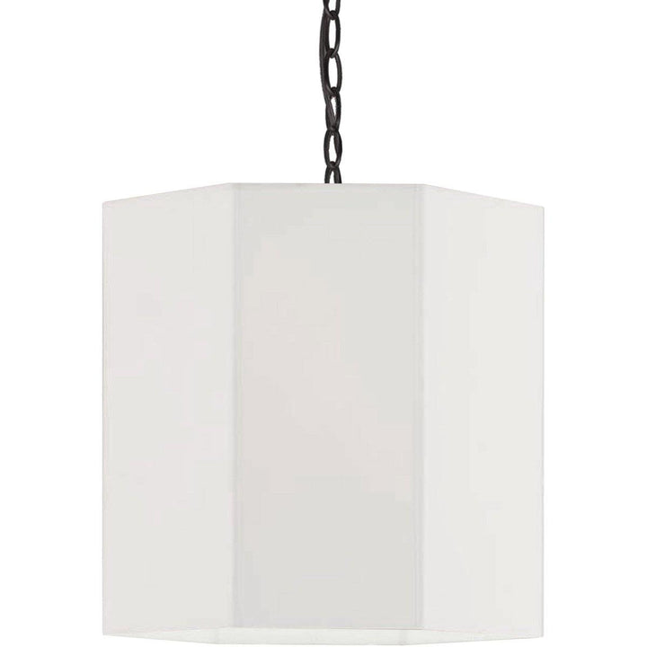 Steel with Hexagon Fabric Shade Pendant - LV LIGHTING