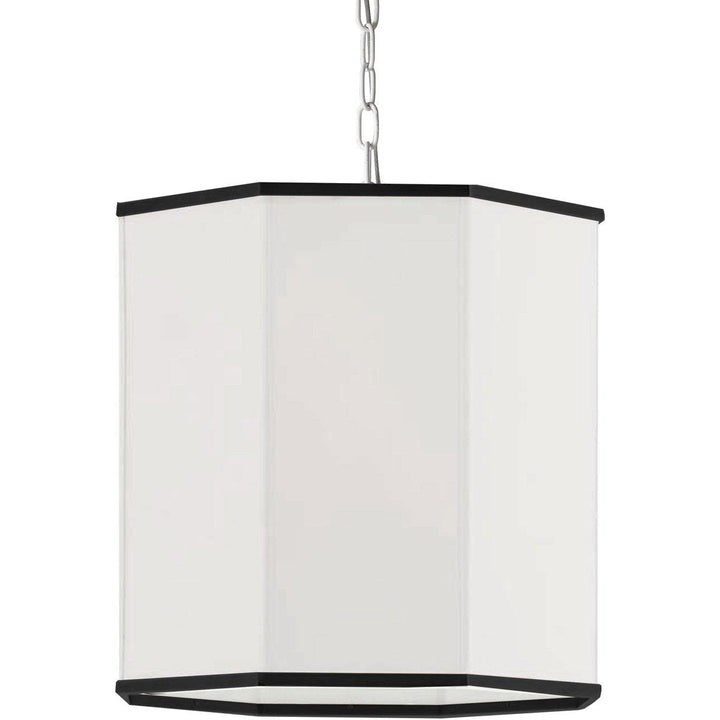 Steel with Hexagon Fabric Shade Pendant - LV LIGHTING