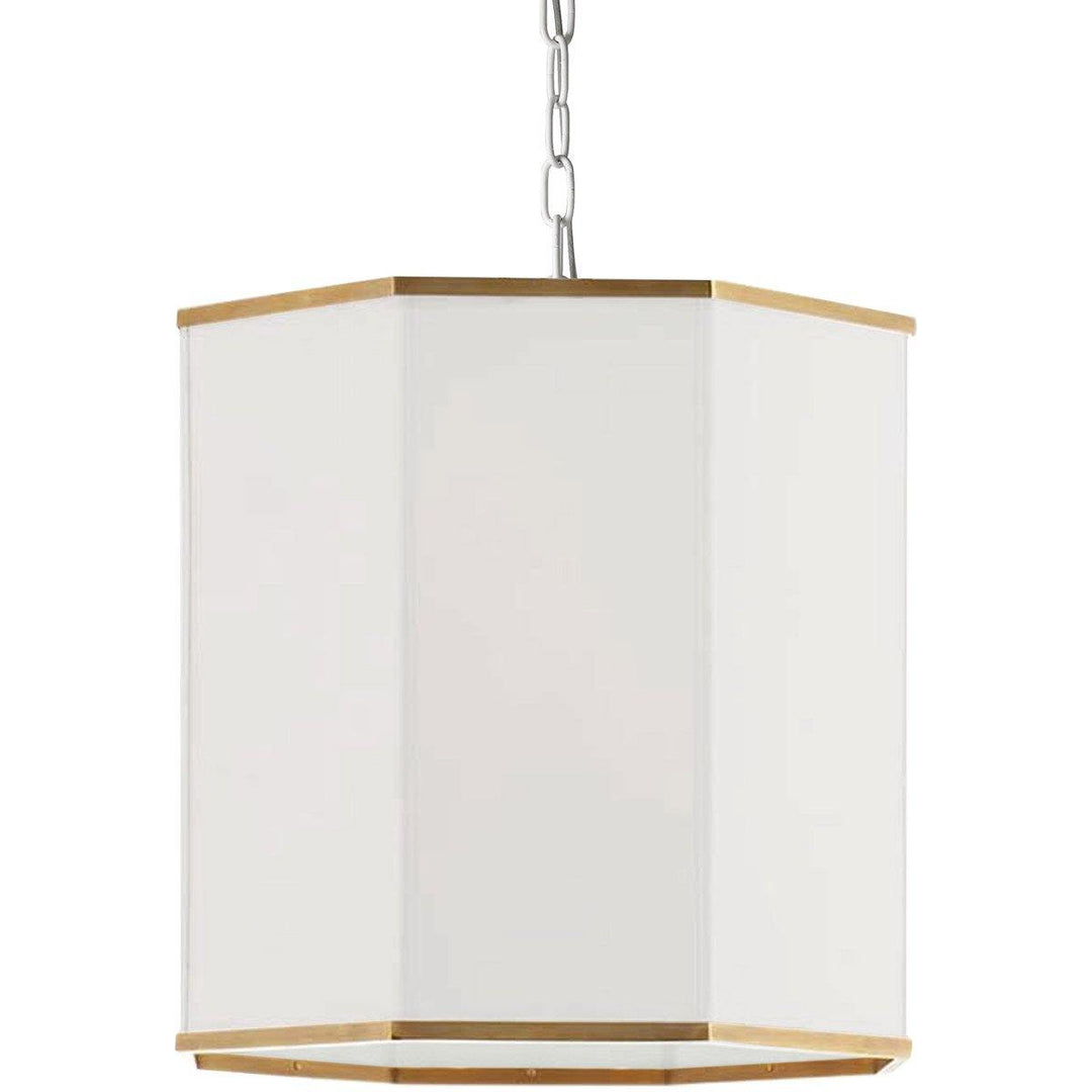 Steel with Hexagon Fabric Shade Pendant - LV LIGHTING
