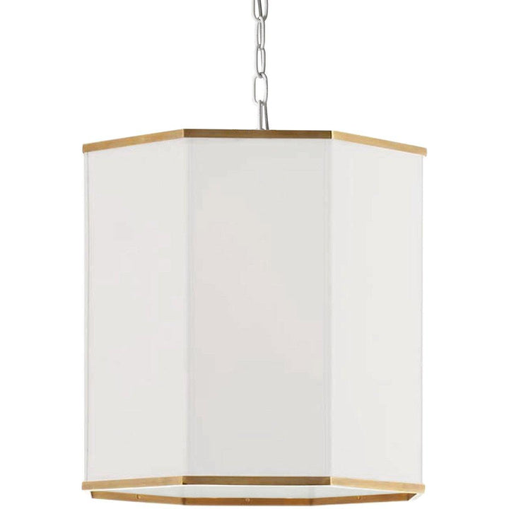 Steel with Hexagon Fabric Shade Pendant - LV LIGHTING