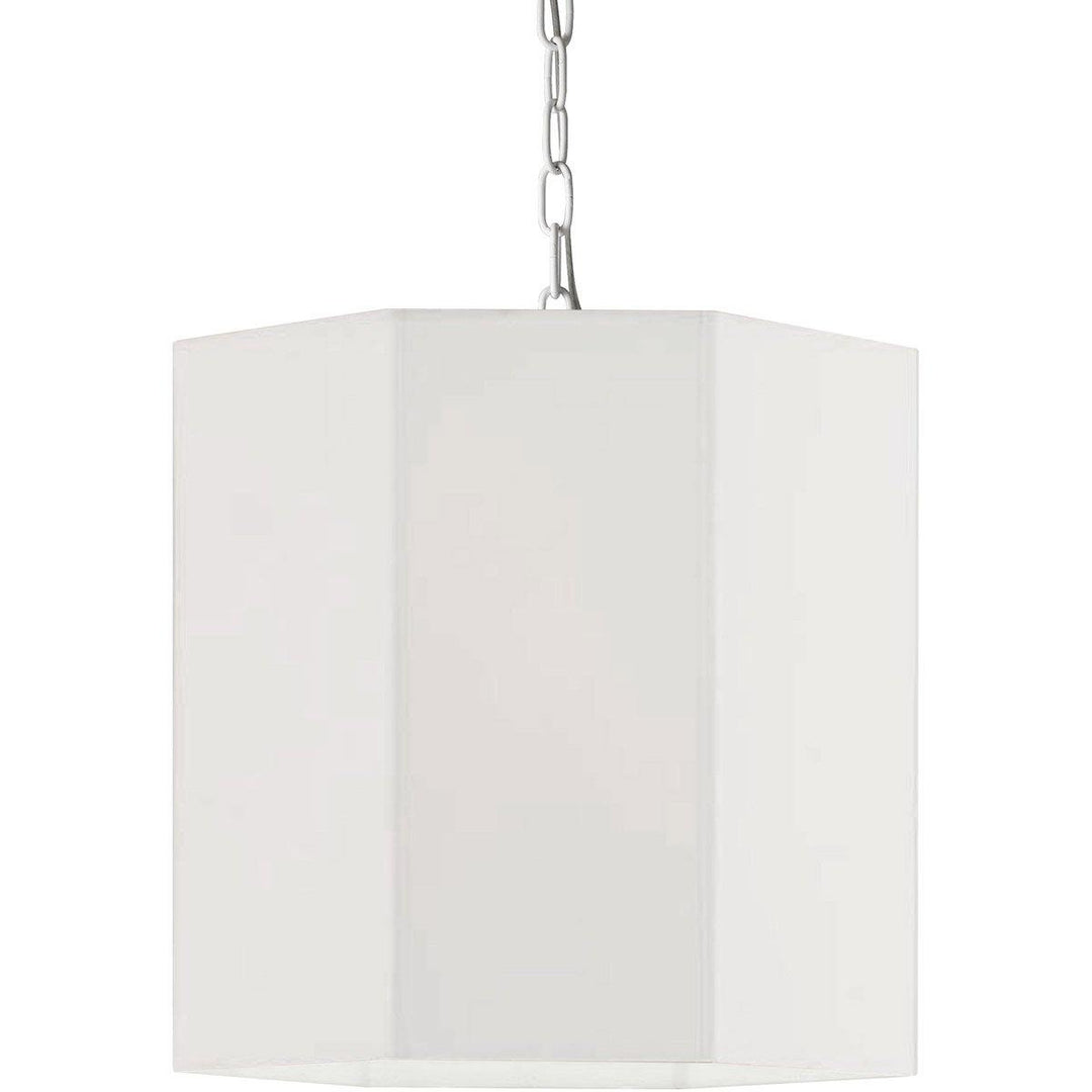 Steel with Hexagon Fabric Shade Pendant - LV LIGHTING