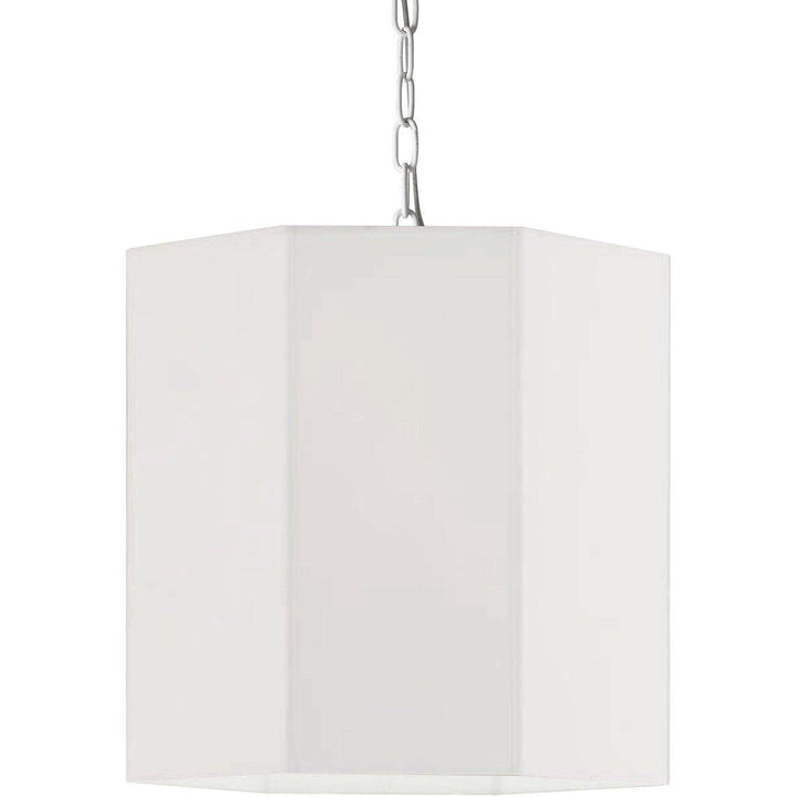Steel with Hexagon Fabric Shade Pendant - LV LIGHTING