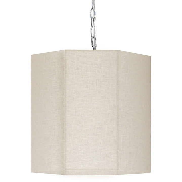 Steel with Hexagon Fabric Shade Pendant - LV LIGHTING