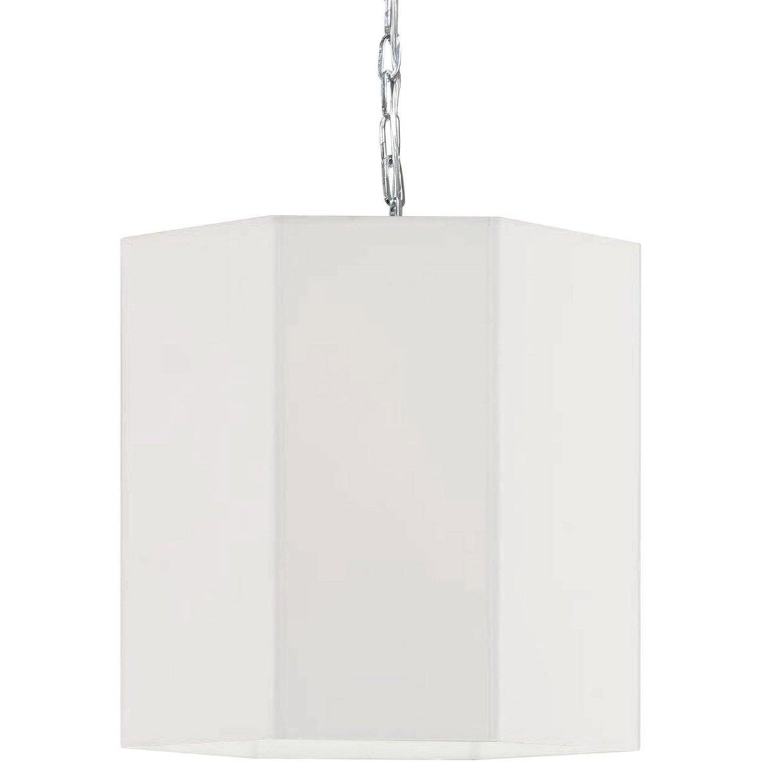 Steel with Hexagon Fabric Shade Pendant - LV LIGHTING