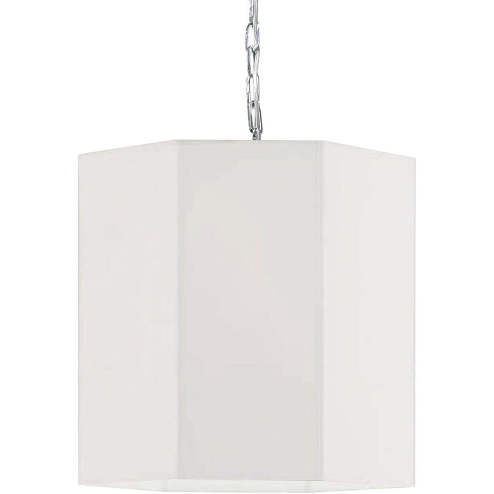 Steel with Hexagon Fabric Shade Pendant - LV LIGHTING