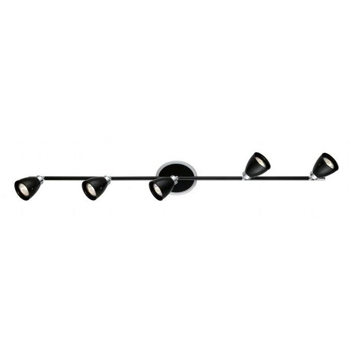 LED Black with Chrome GU10 Spot Track Light - LV LIGHTING