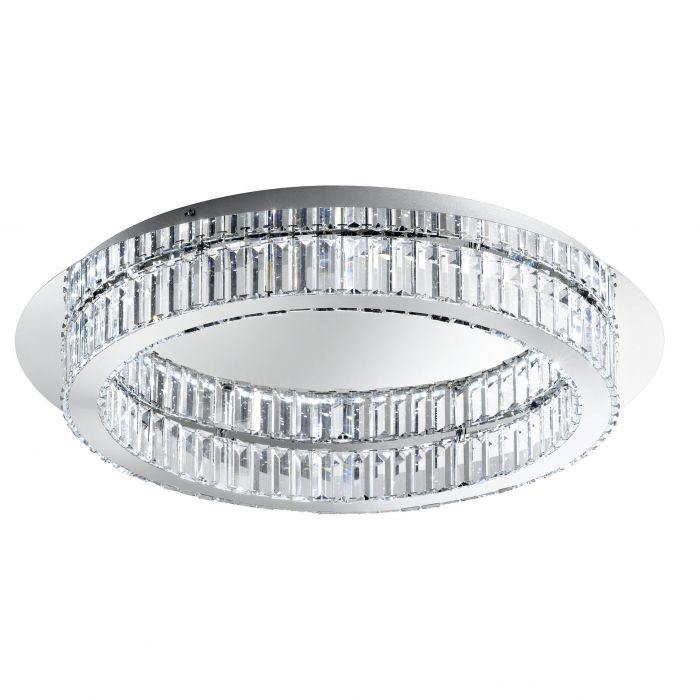 Chrome with Crystal Ring Flush Mount - LV LIGHTING