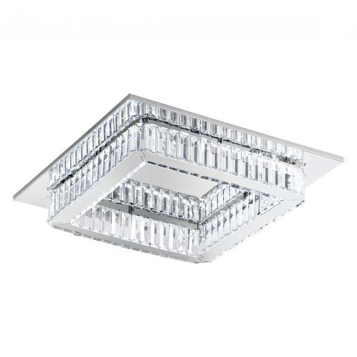 Chrome with Crystal Flush Mount - LV LIGHTING