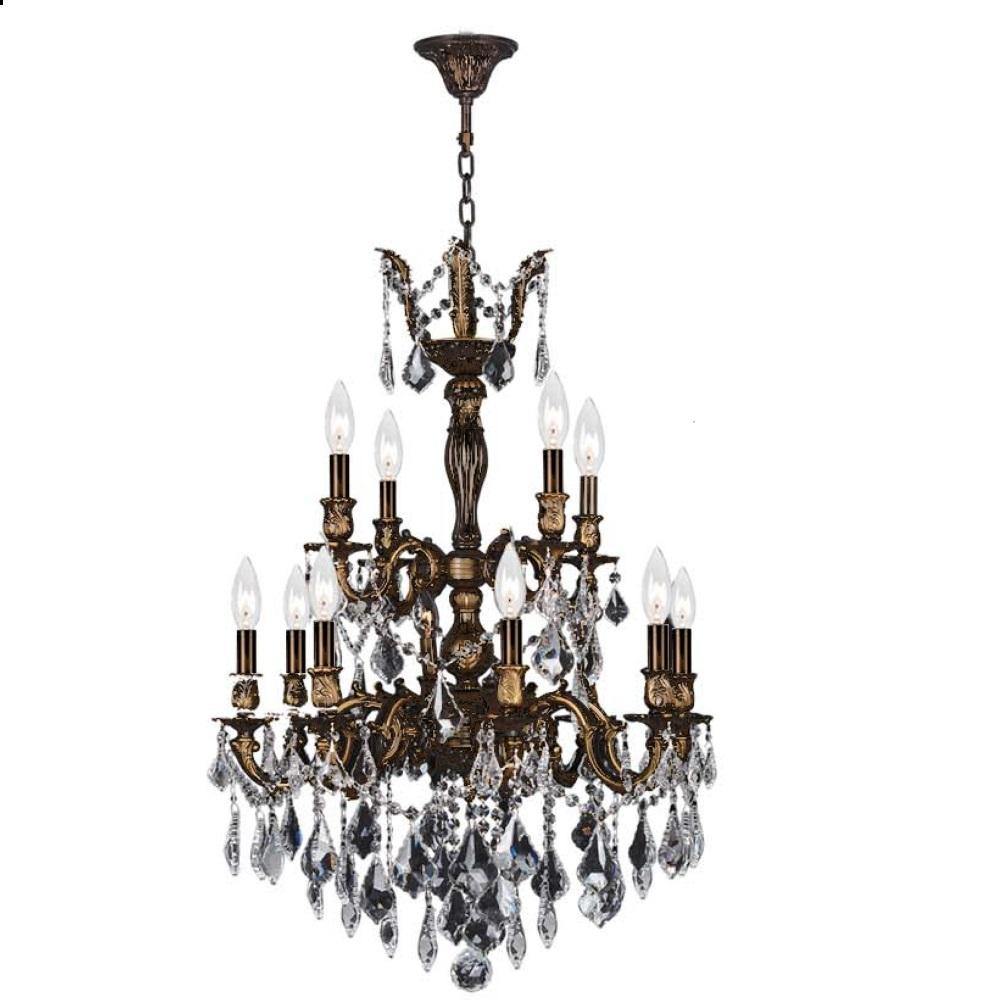 Oiled Bronze with Crystal Chandelier - LV LIGHTING
