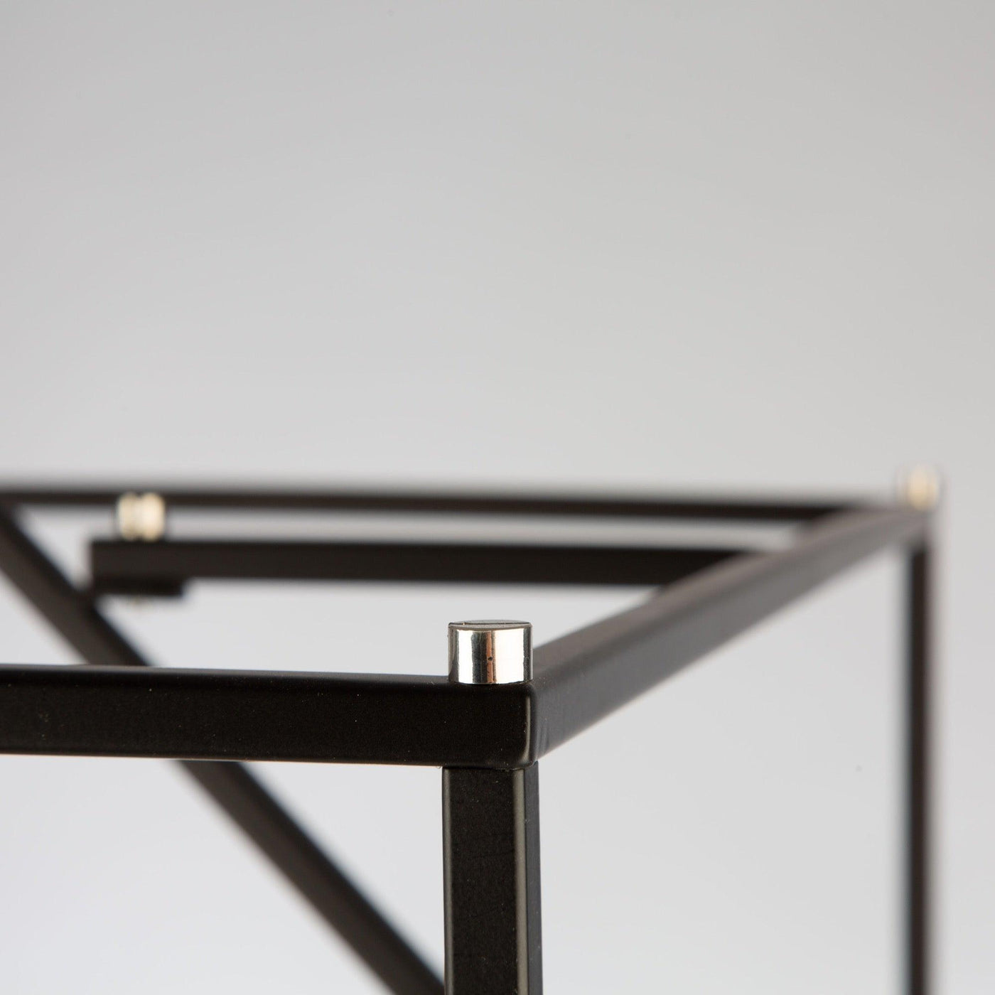 Black with Polished Nickel Square and Diamond Open Air Frame Chandelier - LV LIGHTING