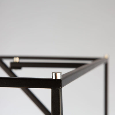Black with Polished Nickel Square and Diamond Open Air Frame Chandelier - LV LIGHTING