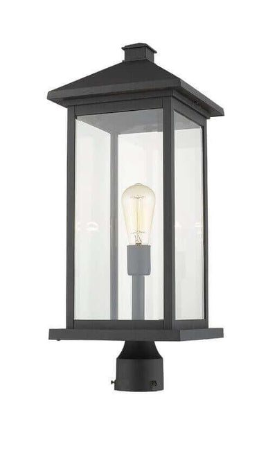 Aluminum with Glass Shade Sophisticated Lines Outdoor Post Light - LV LIGHTING