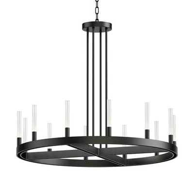 LED Aluminum Frame with Clear Glass Tube Chandelier - LV LIGHTING