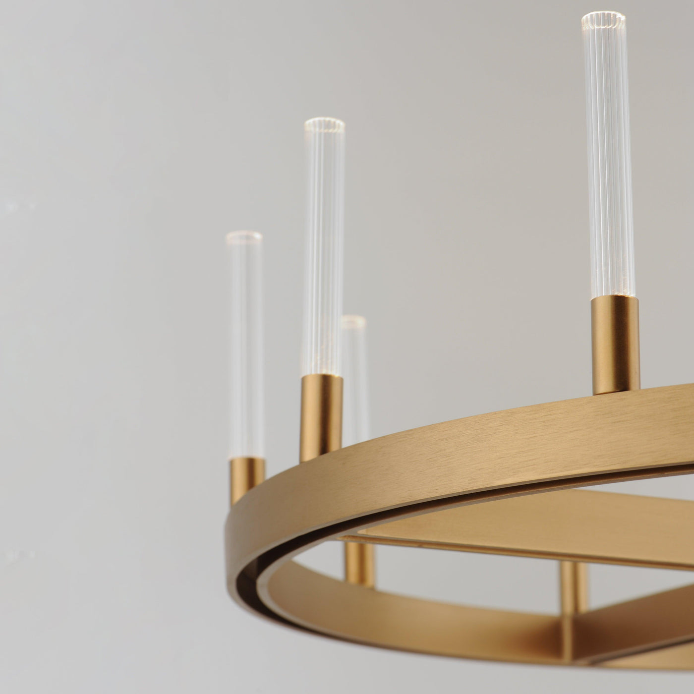 LED Aluminum Frame with Clear Glass Tube Chandelier - LV LIGHTING