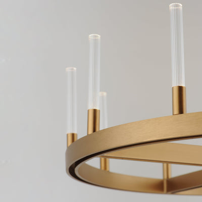 LED Aluminum Frame with Clear Glass Tube Chandelier - LV LIGHTING