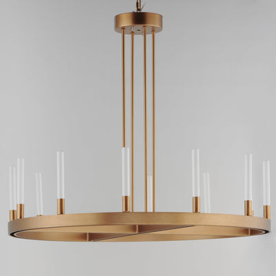 LED Aluminum Frame with Clear Glass Tube Chandelier - LV LIGHTING