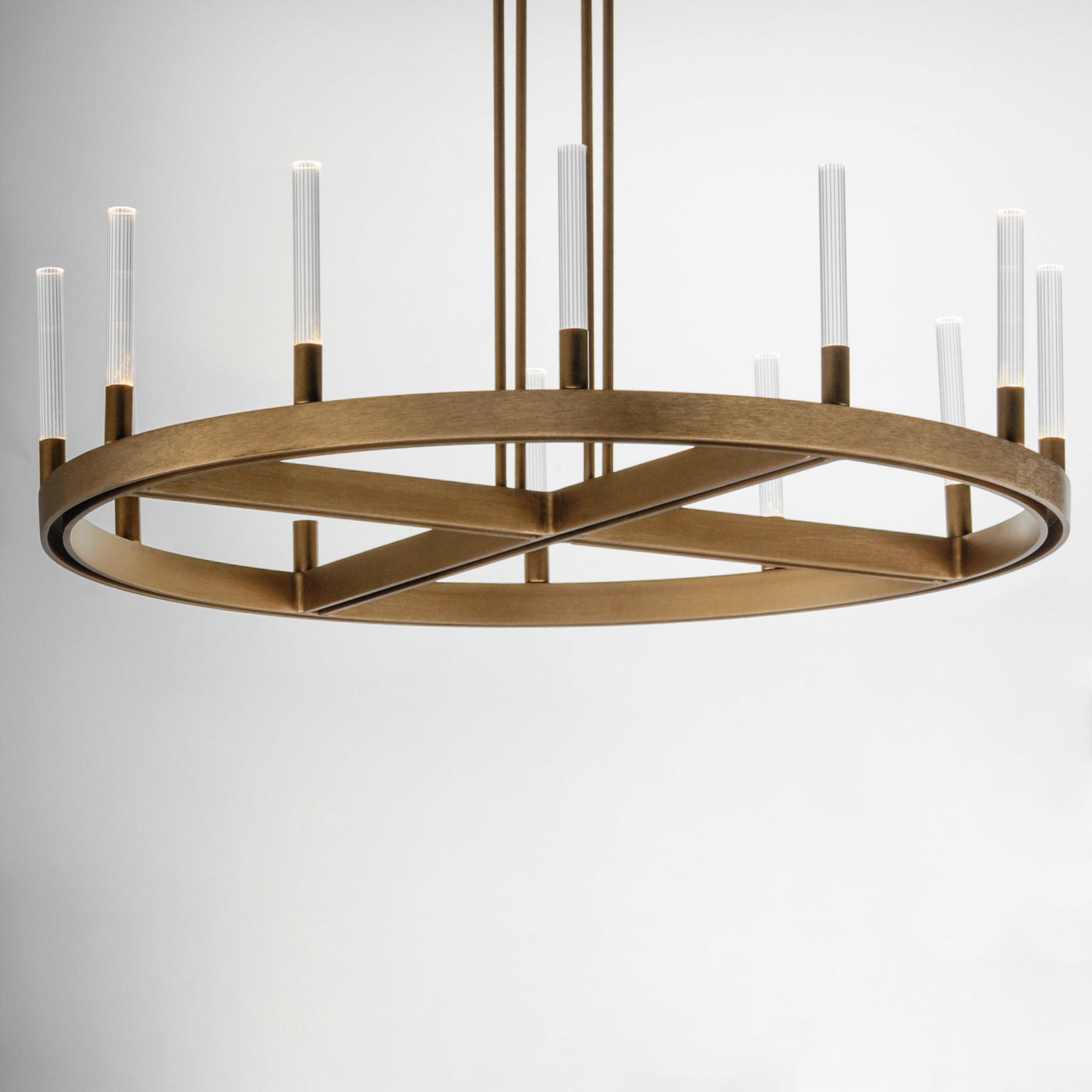 LED Aluminum Frame with Clear Glass Tube Chandelier - LV LIGHTING