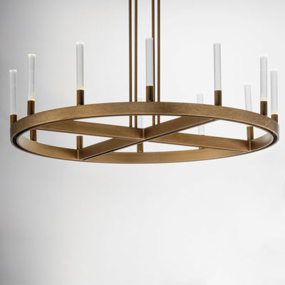 LED Aluminum Frame with Clear Glass Tube Chandelier - LV LIGHTING