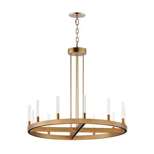 LED Aluminum Frame with Clear Glass Tube Chandelier - LV LIGHTING