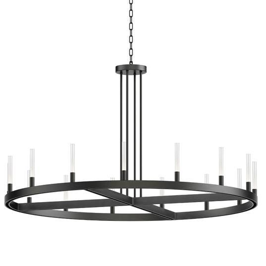 LED Aluminum Frame with Clear Glass Tube Chandelier - LV LIGHTING