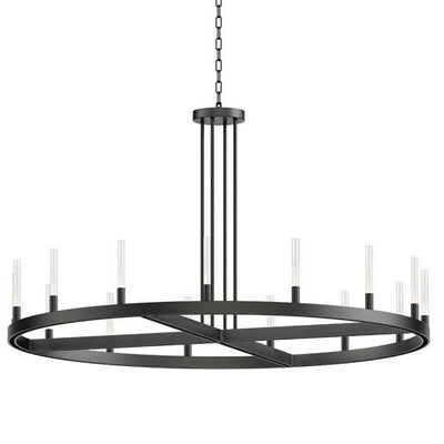 LED Aluminum Frame with Clear Glass Tube Chandelier - LV LIGHTING