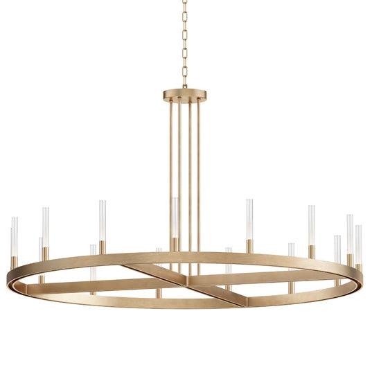 LED Aluminum Frame with Clear Glass Tube Chandelier - LV LIGHTING