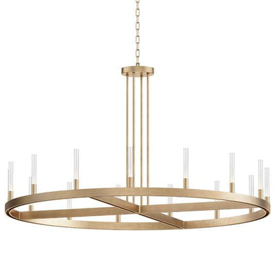 LED Aluminum Frame with Clear Glass Tube Chandelier - LV LIGHTING
