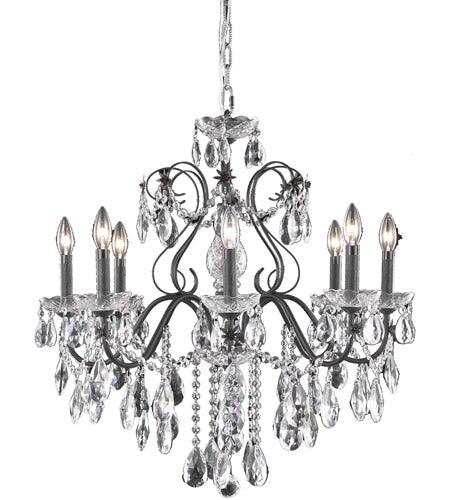 Steel with Clear Crystal Drop and Strand Chandelier - LV LIGHTING
