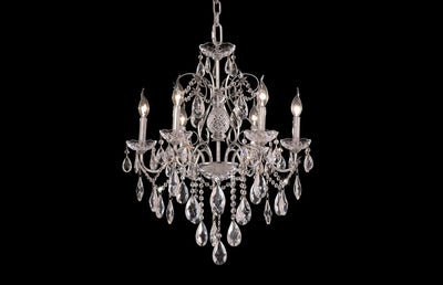 Steel with Clear Crystal Drop and Strand Chandelier - LV LIGHTING
