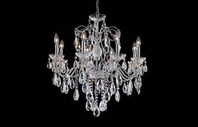 Steel with Clear Crystal Drop and Strand Chandelier - LV LIGHTING