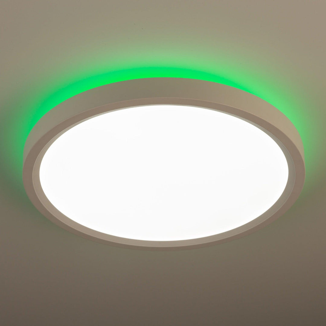 LED White Frame with Color Changeable Backlit Smart Flush Mount - LV LIGHTING