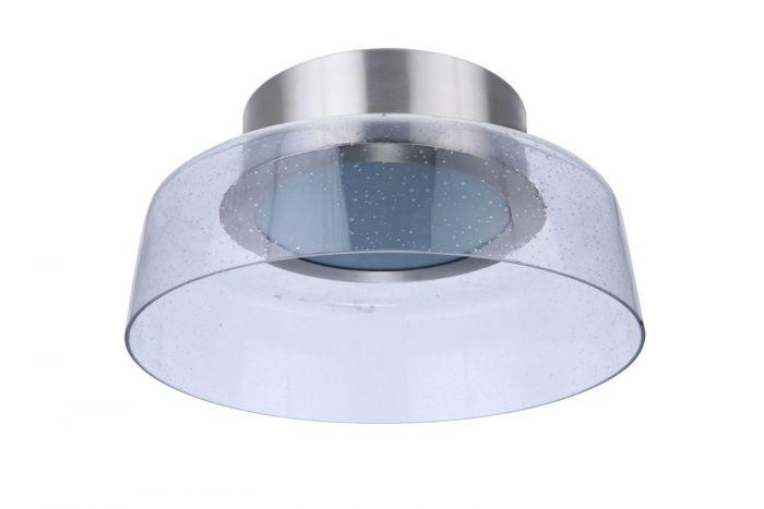 LED Steel Frame with Clear Seedy Glass Shade Flush Mount - LV LIGHTING