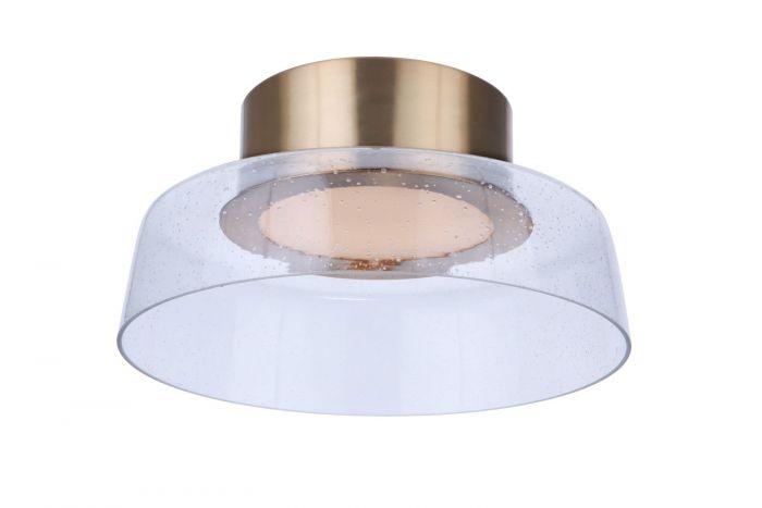LED Steel Frame with Clear Seedy Glass Shade Flush Mount - LV LIGHTING