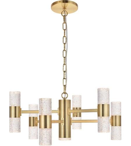LED 13 Light Gold with Clear Glass Chandelier - LV LIGHTING