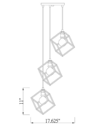 Square Caged Multiple Pendant - LV LIGHTING