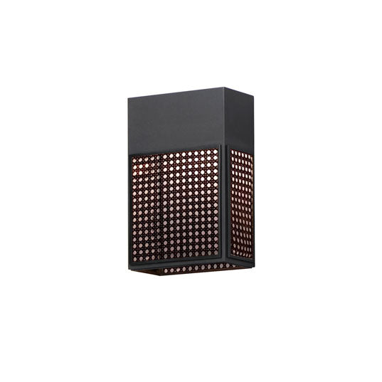 Lattice LED Outdoor Sconce in Black Rattan by Maxim Lighting