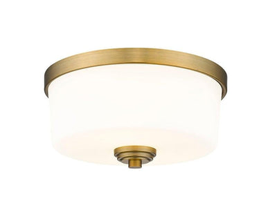 Steel with Frosted Glass Shade Flush Mount - LV LIGHTING