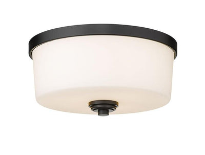 Steel with Frosted Glass Shade Flush Mount - LV LIGHTING