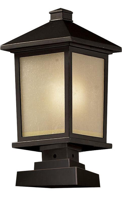 Aluminum with Seedy Glass Traditional Square Base Outdoor Pier Mount - LV LIGHTING