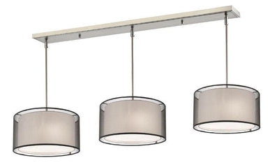 Brushed Nickel with Transparent Organza Shade Pendant - LV LIGHTING