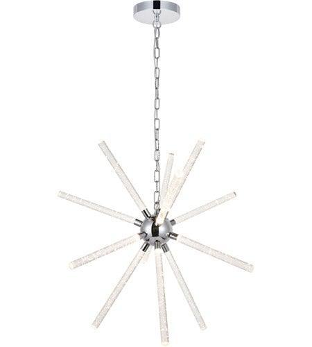 LED Chrome with Crystal Star Chandelier - LV LIGHTING