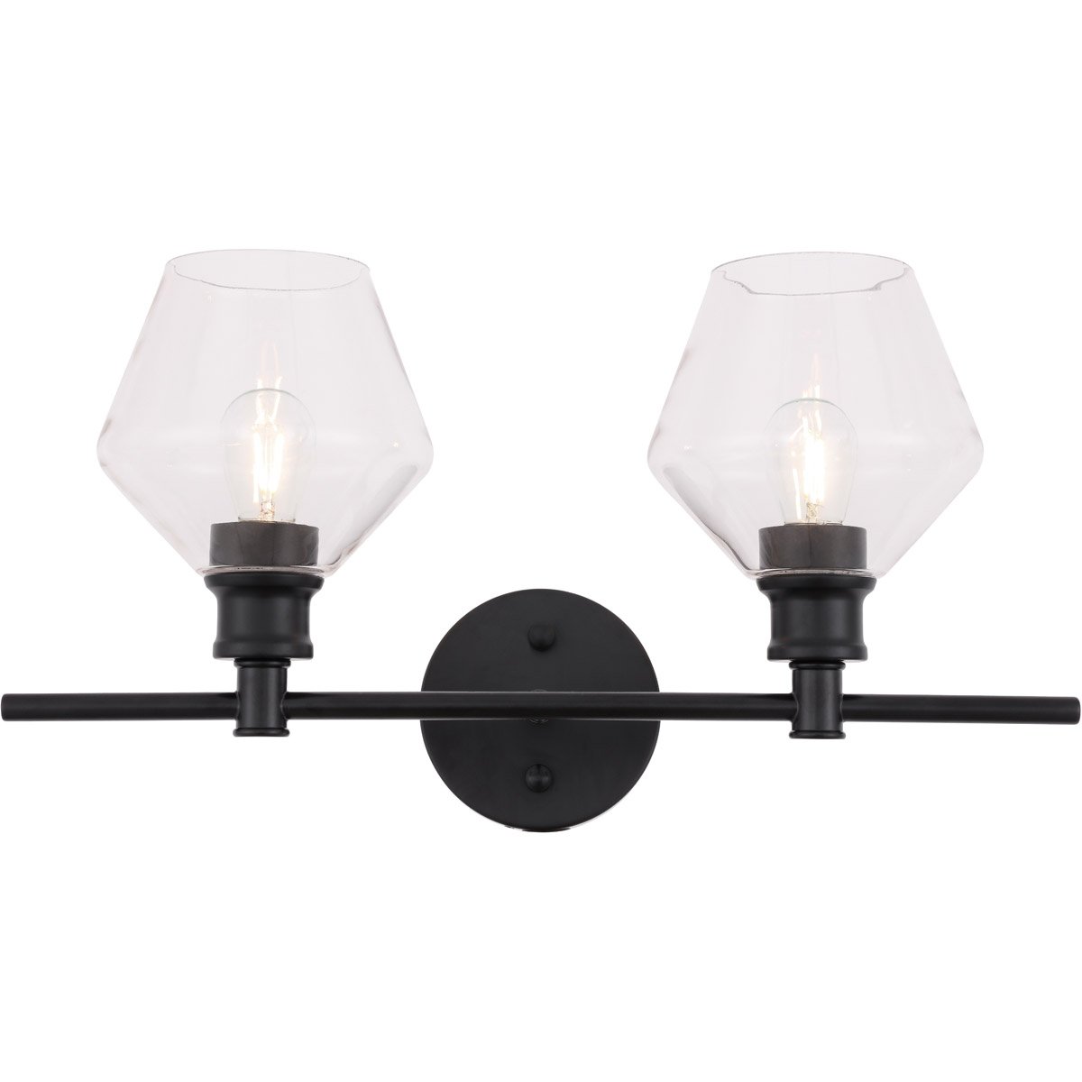 Black with Clear Shade Vanity Light - LV LIGHTING