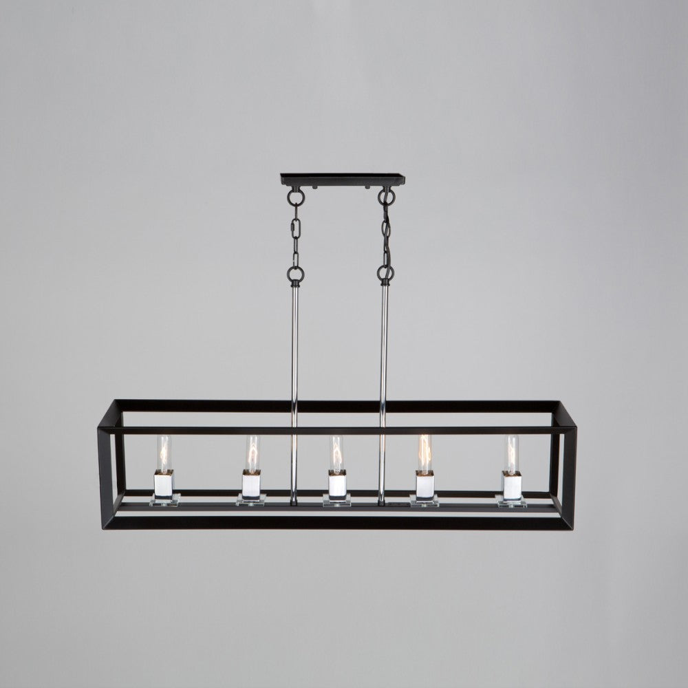 Steel Rectangular Open Air Frame Linear Pendant