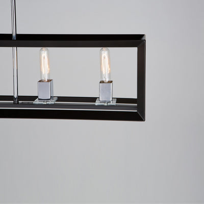 Steel Rectangular Open Air Frame Linear Pendant