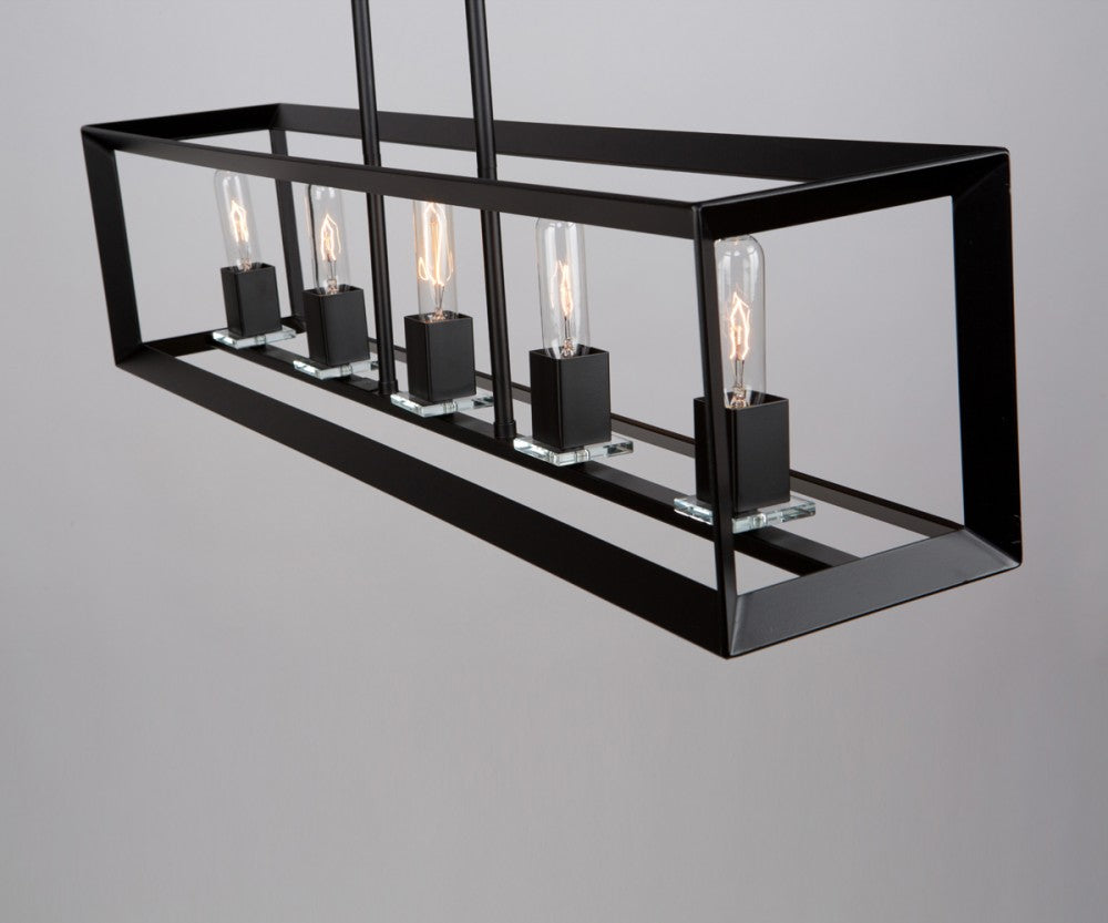 Steel Rectangular Open Air Frame Linear Pendant