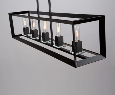 Steel Rectangular Open Air Frame Linear Pendant