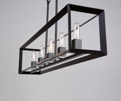 Steel Rectangular Open Air Frame Linear Pendant