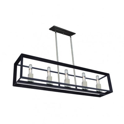Steel Rectangular Open Air Frame Linear Pendant