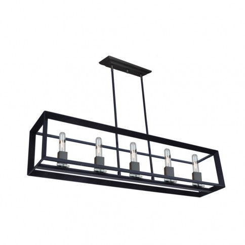 Steel Rectangular Open Air Frame Linear Pendant