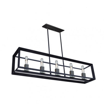 Steel Rectangular Open Air Frame Linear Pendant